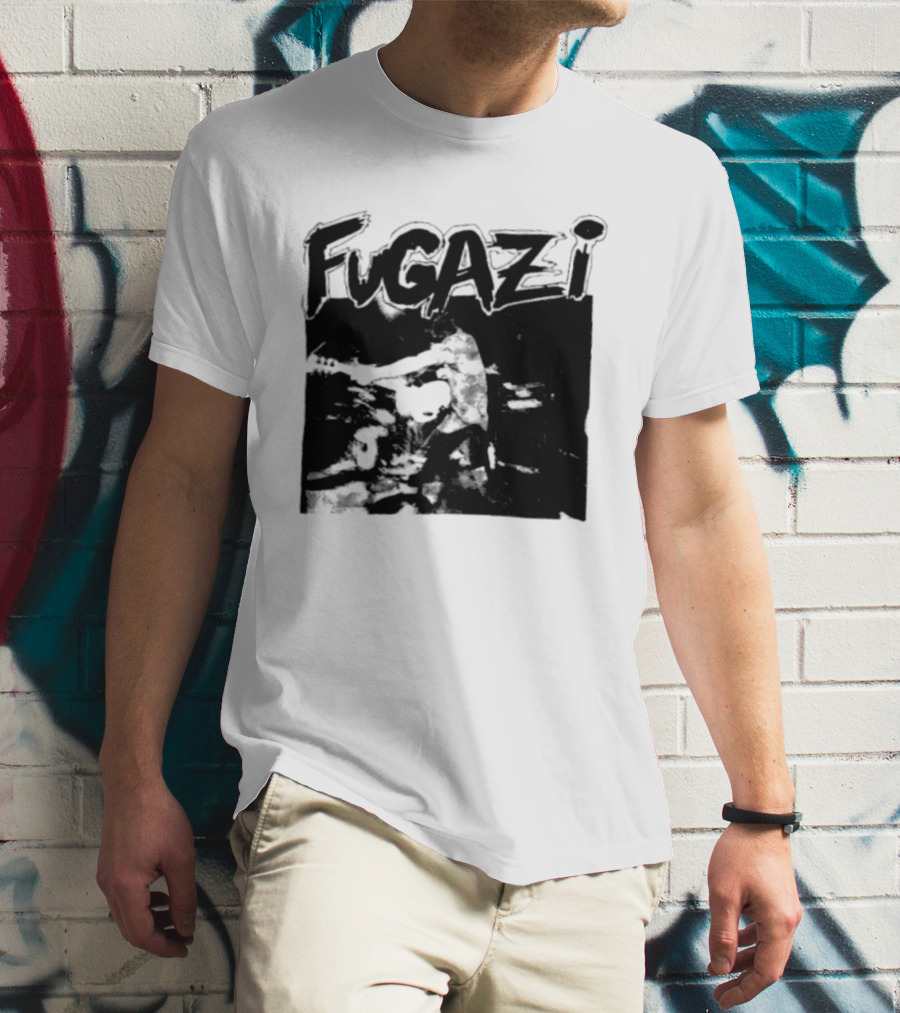 Fugazi Band Post Hardcore Ian MacKaye Black And White T-Shirt