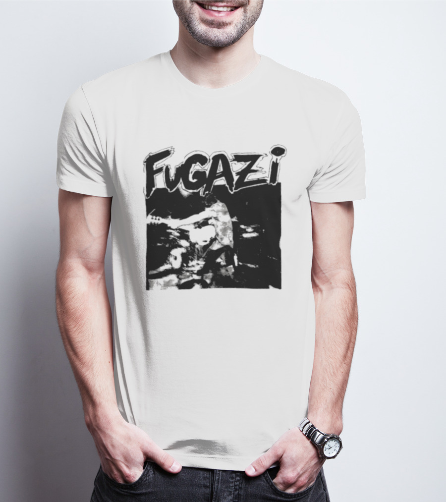 Fugazi Band Post Hardcore Ian MacKaye Black And White T-Shirt