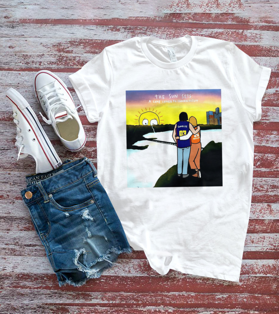 The Sun Sets A Love Letter To Connecticut Basketball Couple Sunrise Sunset T-Shirt