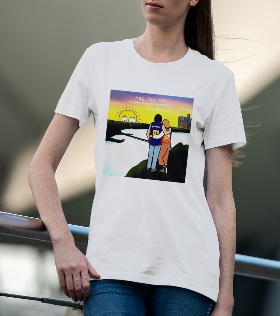 The Sun Sets A Love Letter To Connecticut Basketball Couple Sunrise Sunset T-Shirt