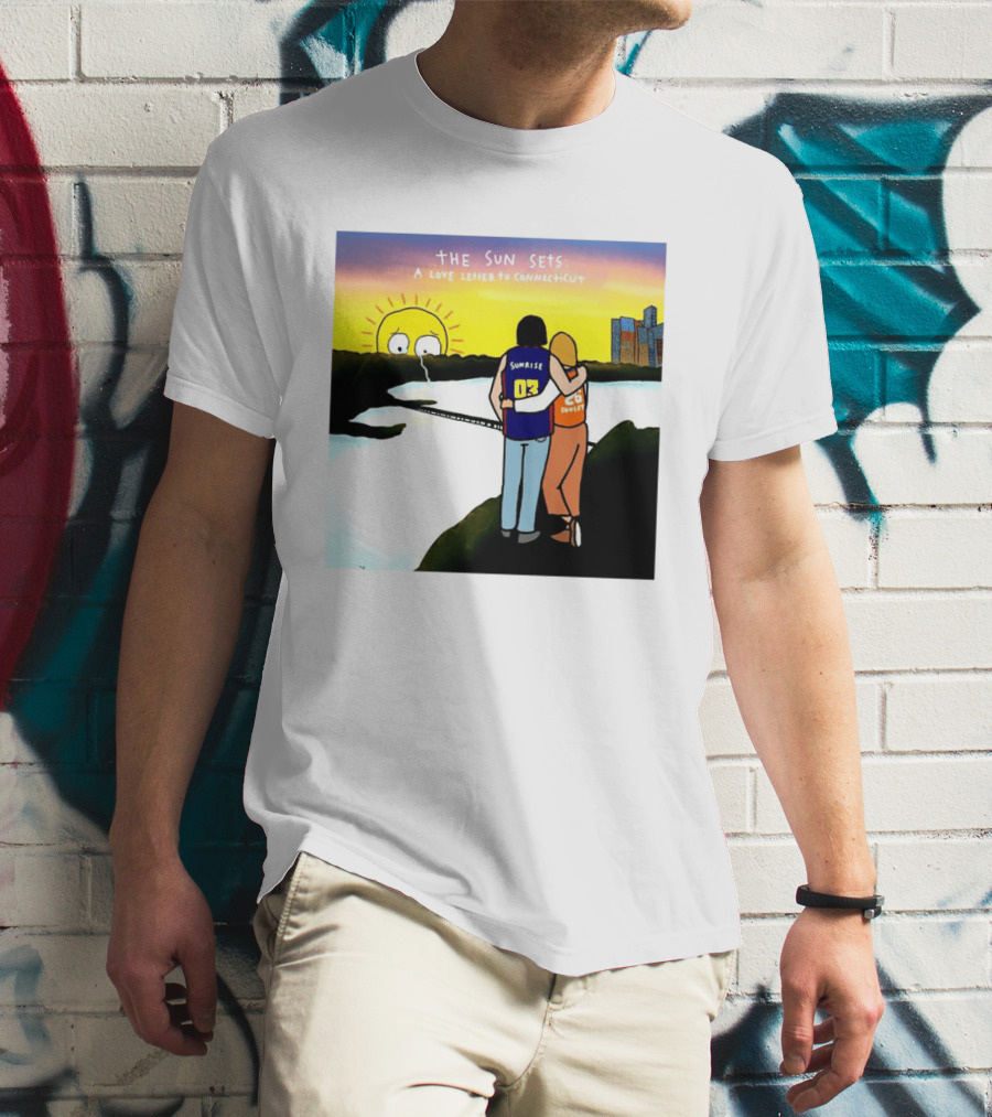 The Sun Sets A Love Letter To Connecticut Basketball Couple Sunrise Sunset T-Shirt