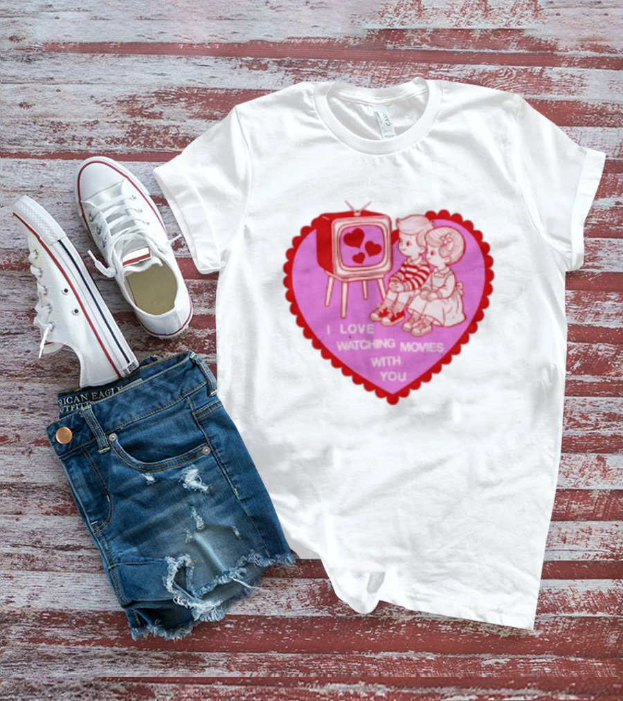 Valentine Heart TV Love Ing Movies With You Kids T-Shirt