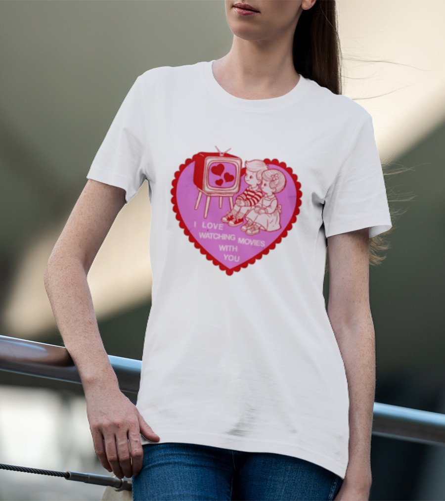 Valentine Heart TV Love Ing Movies With You Kids T-Shirt