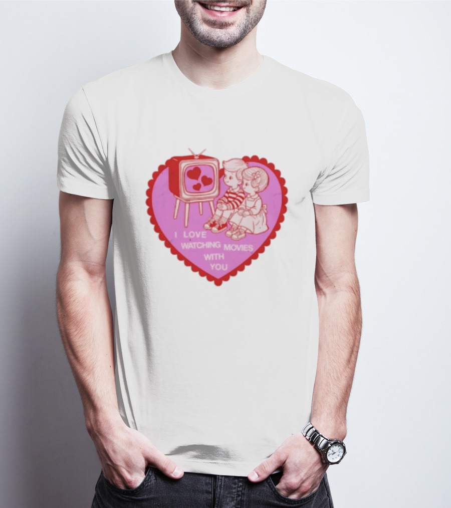 Valentine Heart TV Love Ing Movies With You Kids T-Shirt