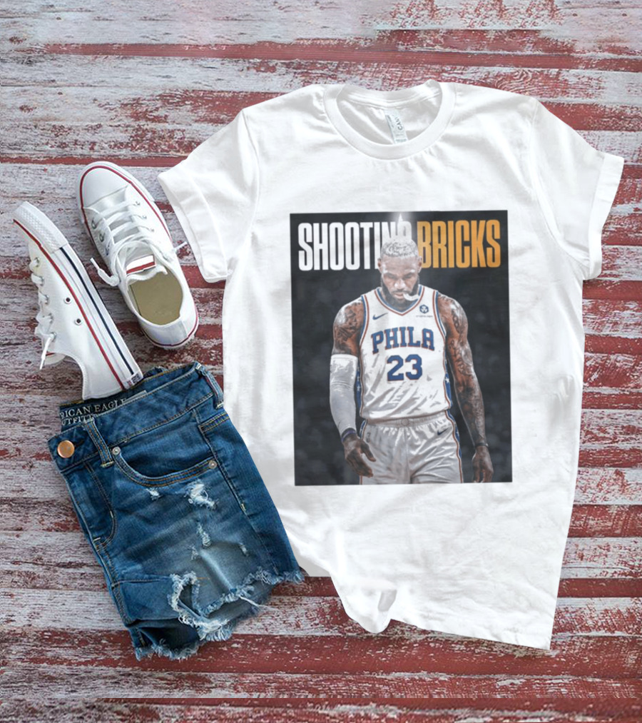 Shooting Bricks LeBron 23 Philly Basketball Meme T-Shirt