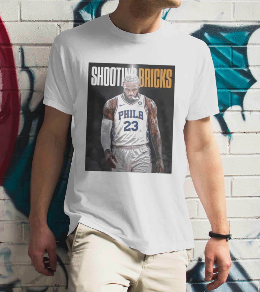 Shooting Bricks LeBron 23 Philly Basketball Meme T-Shirt
