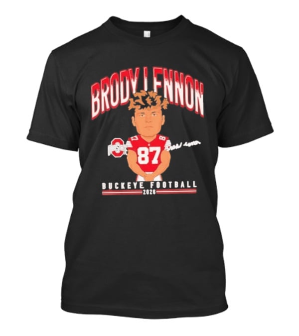 Brody Lennon Ohio State Buckeyes Football Cartoon 2026 T-Shirt