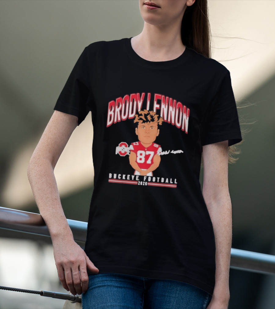 Brody Lennon Ohio State Buckeyes Football Cartoon 2026 T-Shirt