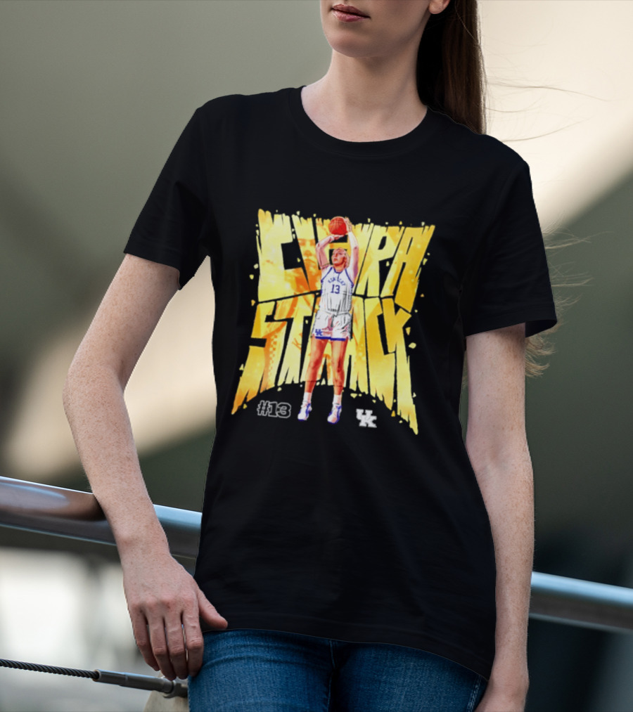 Clara Strack #13 Kentucky Wildcats NCAA Women's Basketball Player Caricature T-Shirt