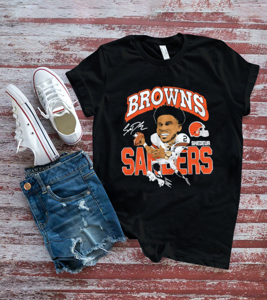 Browns Shedeur Sanders Football Caricature NFL Athlete T-Shirt