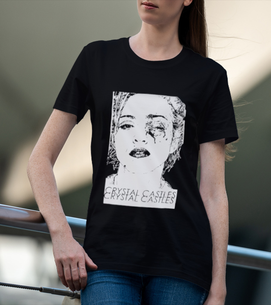 Crystal Castles Electronic Alice Glass Monochrome T-Shirt