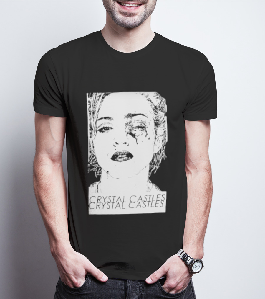 Crystal Castles Electronic Alice Glass Monochrome T-Shirt