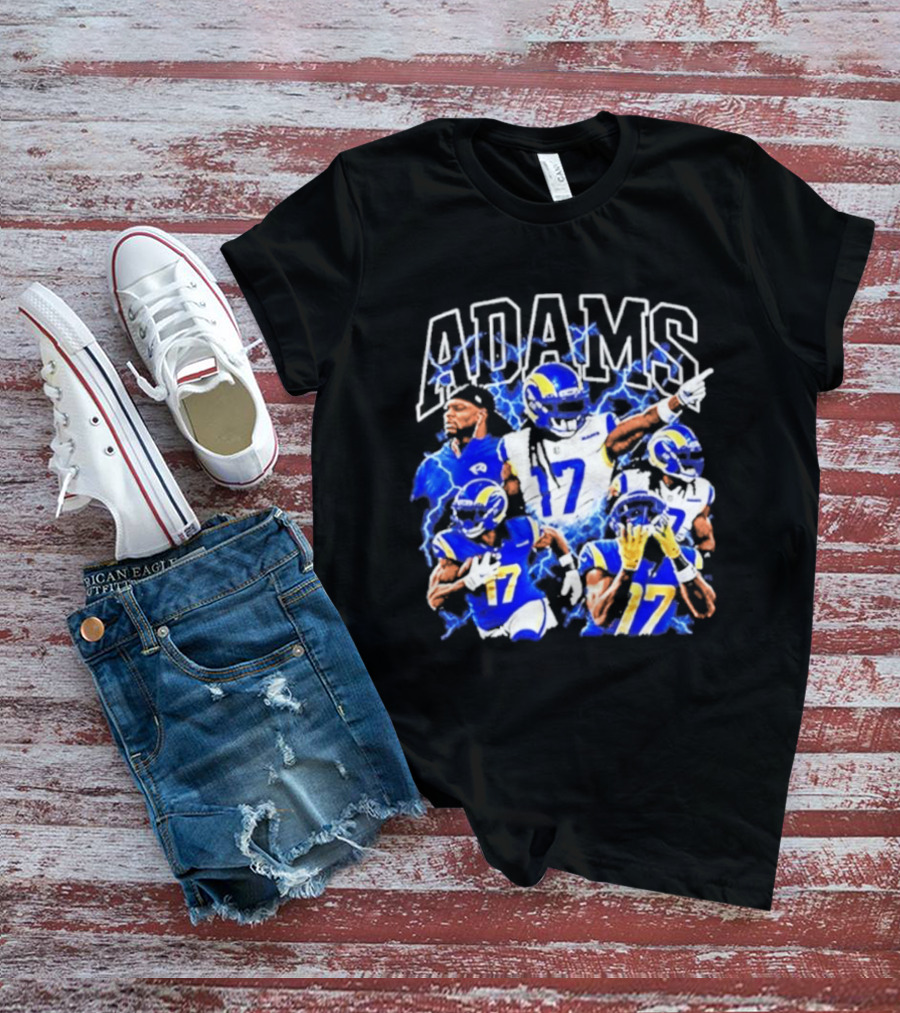 Los Angeles Rams 17 Adams Thunder Player Collage T-Shirt