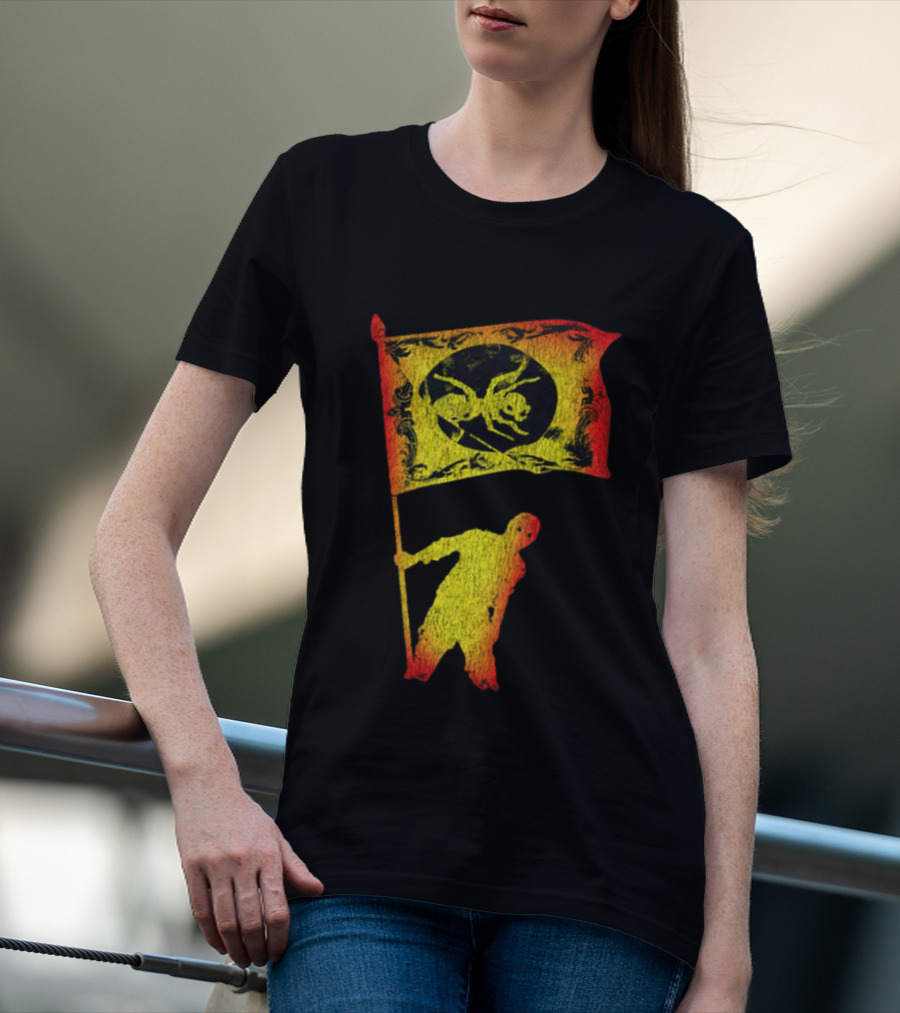 The Prodigy Ant Silhouette Brandishing Flag Multicolor T-Shirt