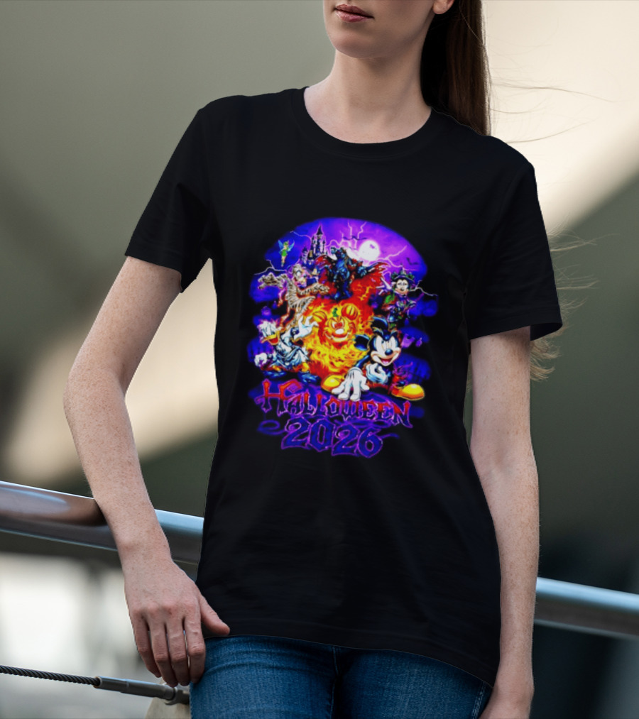 Disney Halloween 2026 Mickey Mouse And Friends Spooky Haunted Castle Party T-Shirt