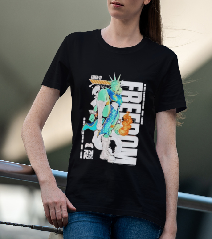 Freedom Fighter Liberty Statue Game Character Hero T-Shirt