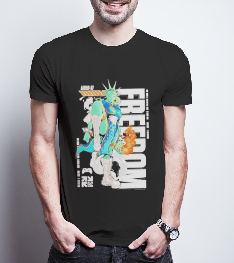 Freedom Fighter Liberty Statue Game Character Hero T-Shirt