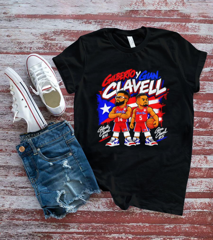 Superleague Kosovo Gilberto Clavell Y Gian Clavell Puerto Rico Basketball T-Shirt