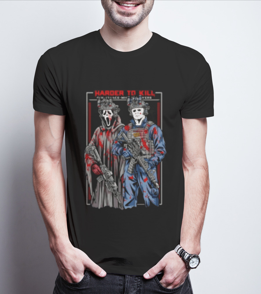 Harder To Kill Ghostface Michael Myers Soldier Halloween Horror T-Shirt