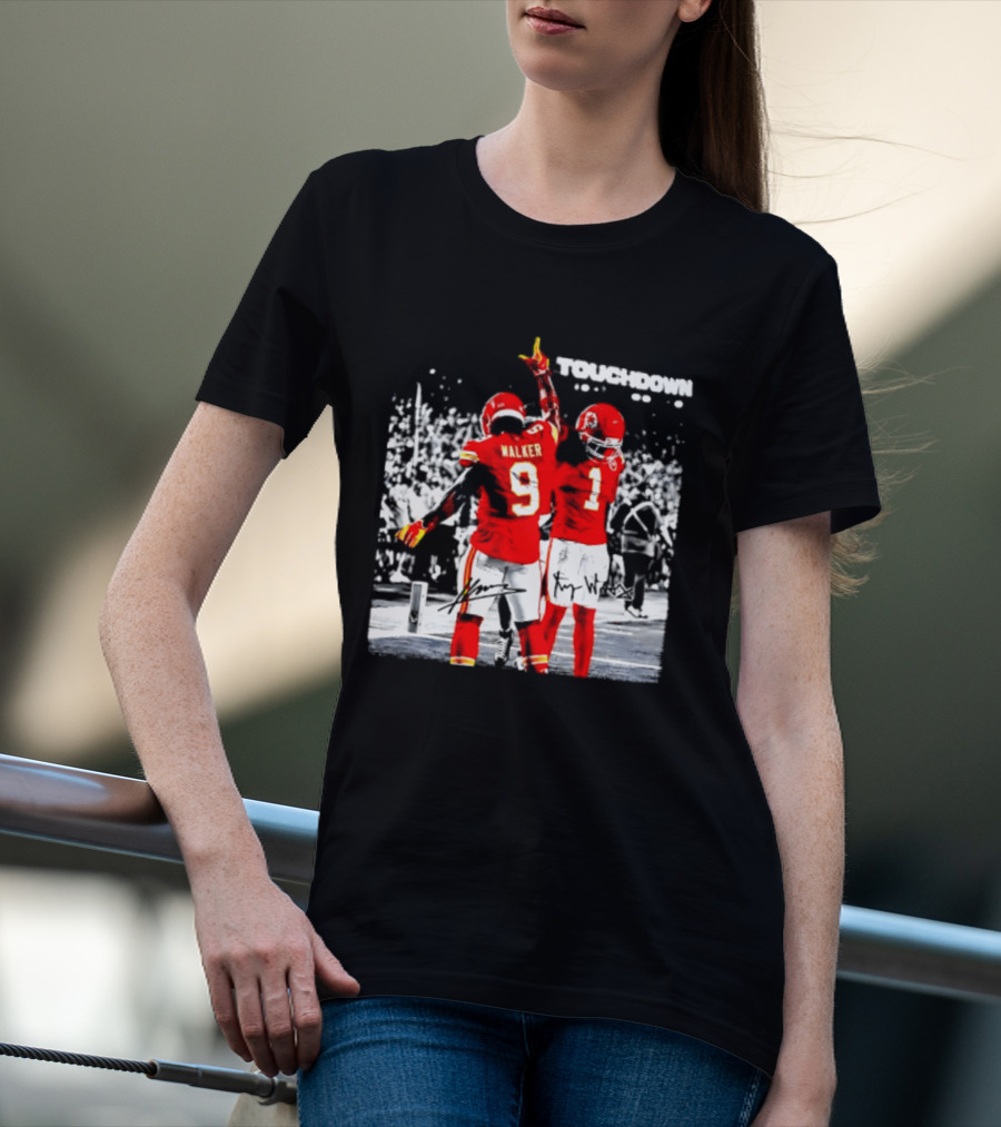 Kenneth Walker III Xavier Worthy Kansas City Chiefs Touchdown Celebration T-Shirt