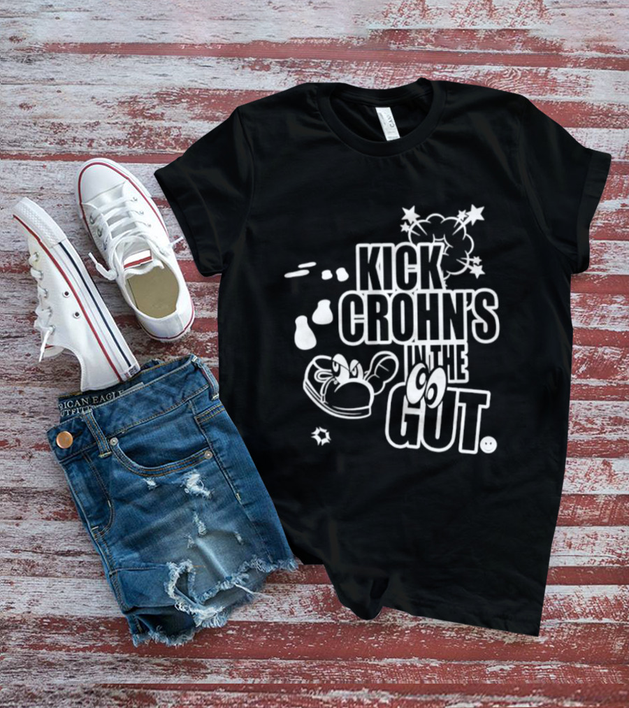 Kick Crohn's In The Gut Crohn's & Colitis Foundation Claw And Cartoon Style Fighting T-Shirt