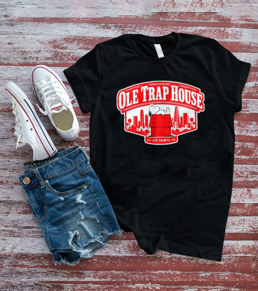 Ole Trap House Snoopy 415 Saints Skyline T-Shirt