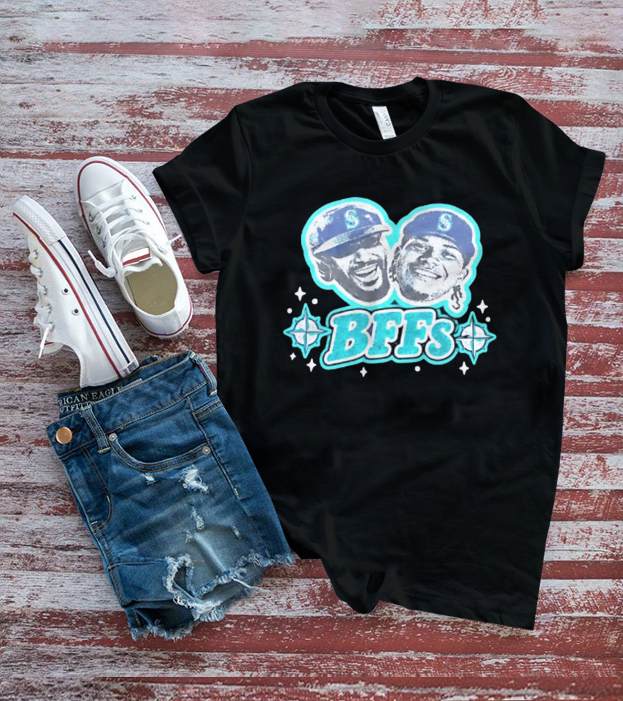 BFFs Seattle Mariners Laz Michael Arroyo Big Head T-Shirt
