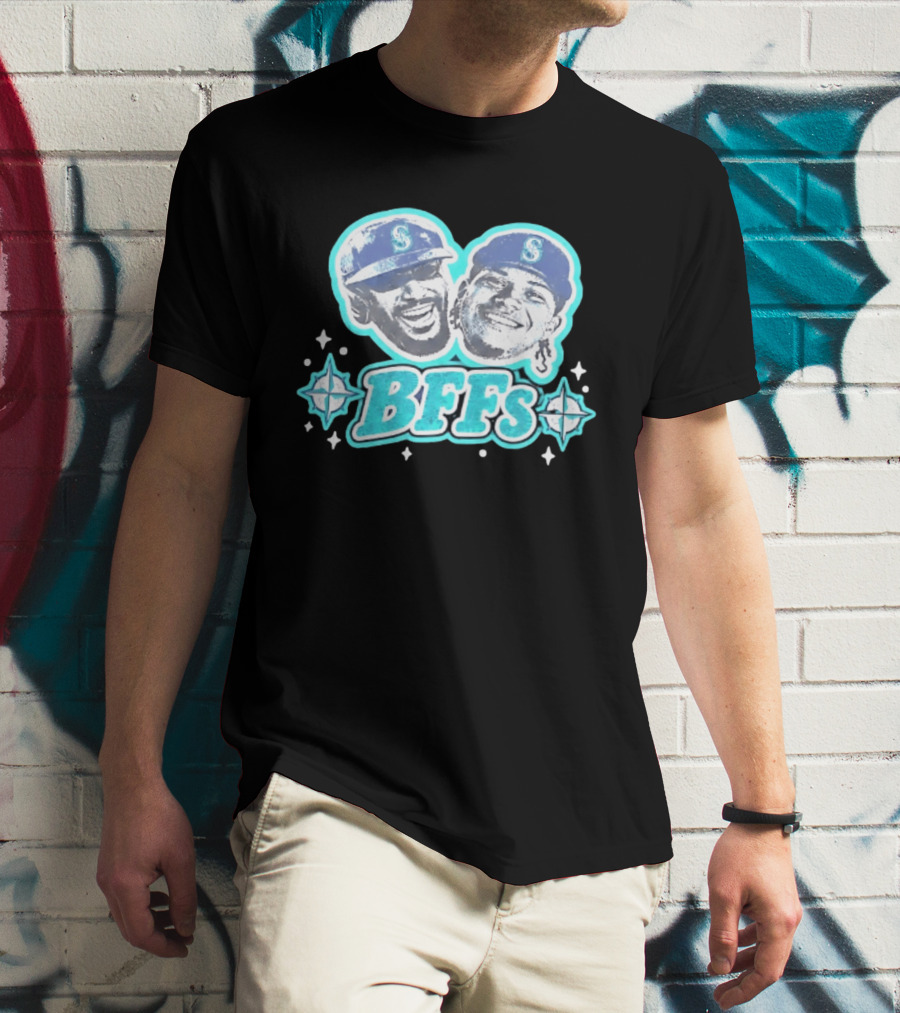 BFFs Seattle Mariners Laz Michael Arroyo Big Head T-Shirt