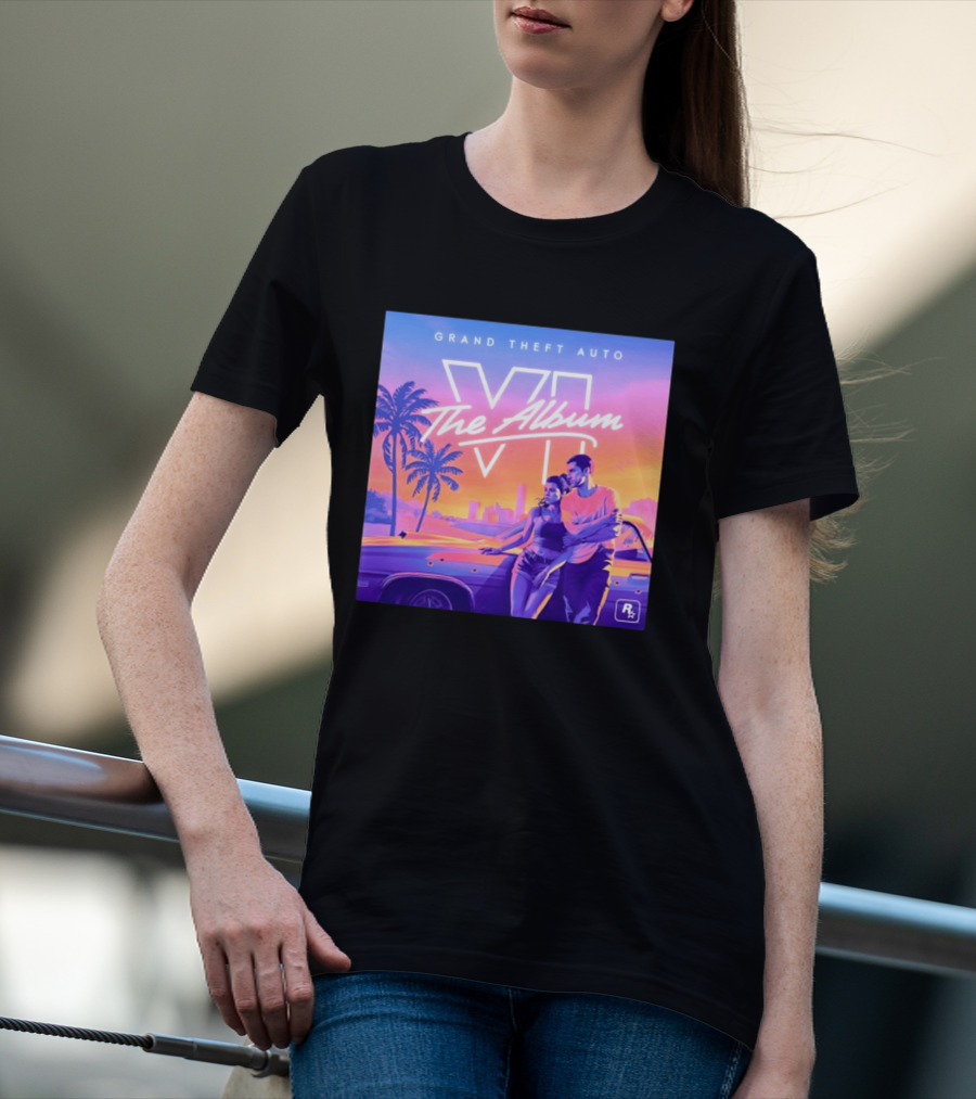 Grand Theft Auto VI The Album 2026 Retro Sunset Vibes T-Shirt