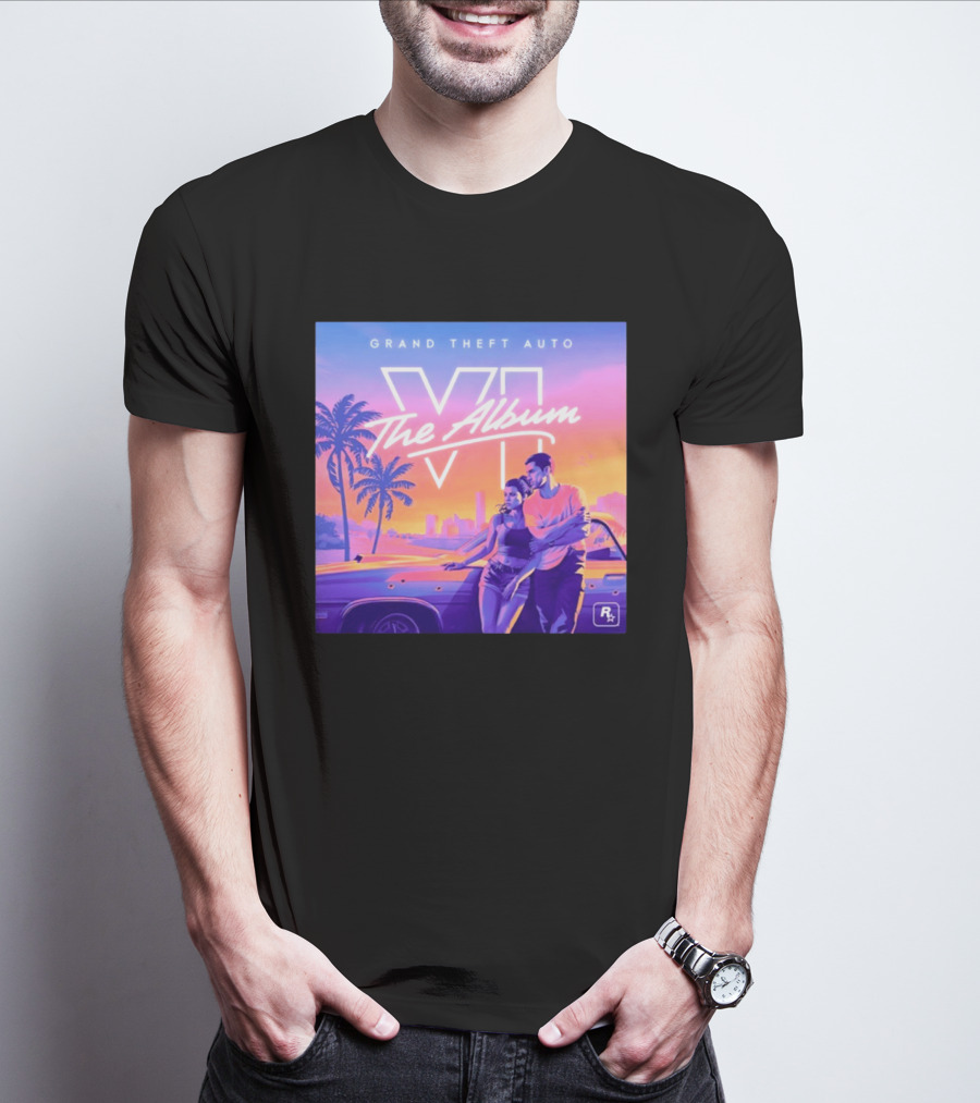 Grand Theft Auto VI The Album 2026 Retro Sunset Vibes T-Shirt