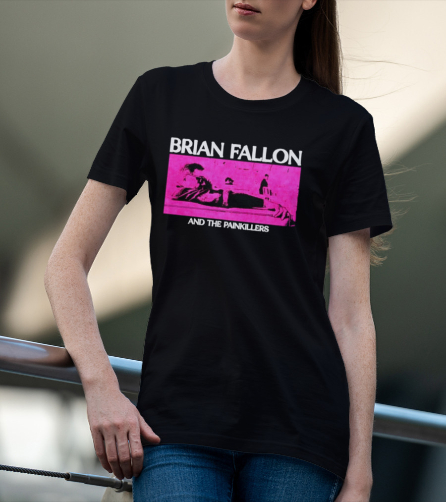 Brian Fallon And The Painkillers Pink Concert Art Gaslight Anthem T-Shirt
