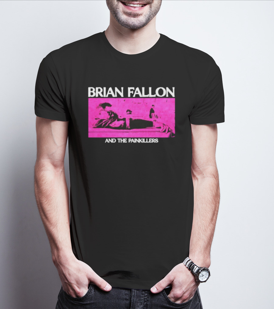 Brian Fallon And The Painkillers Pink Concert Art Gaslight Anthem T-Shirt