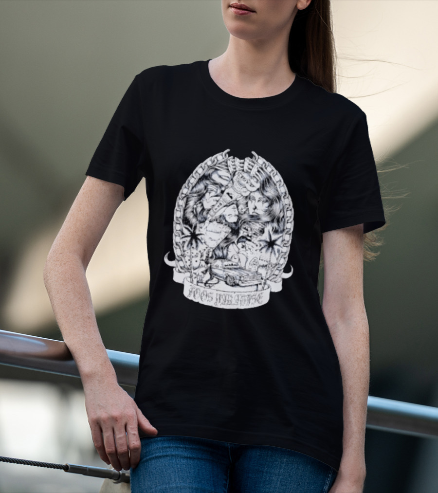 Foos Paradise Chicano Lowrider Culture Classic Cars Chain T-Shirt