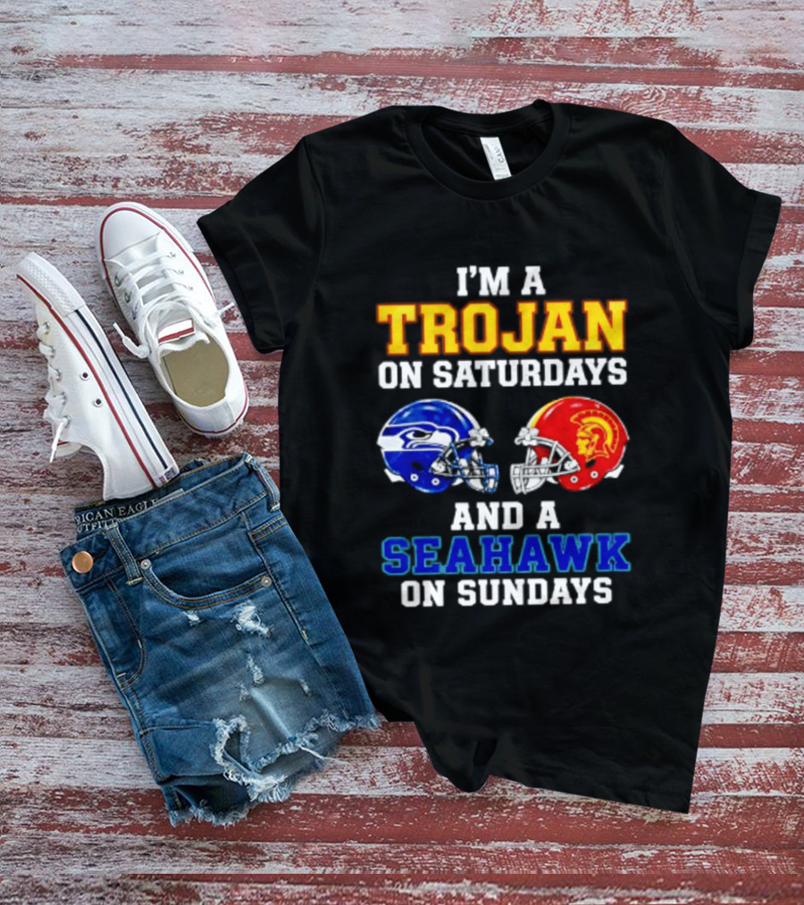 I’m A USC Trojans On Saturdays And A Seattle Seahawks On Sundays T-Shirt