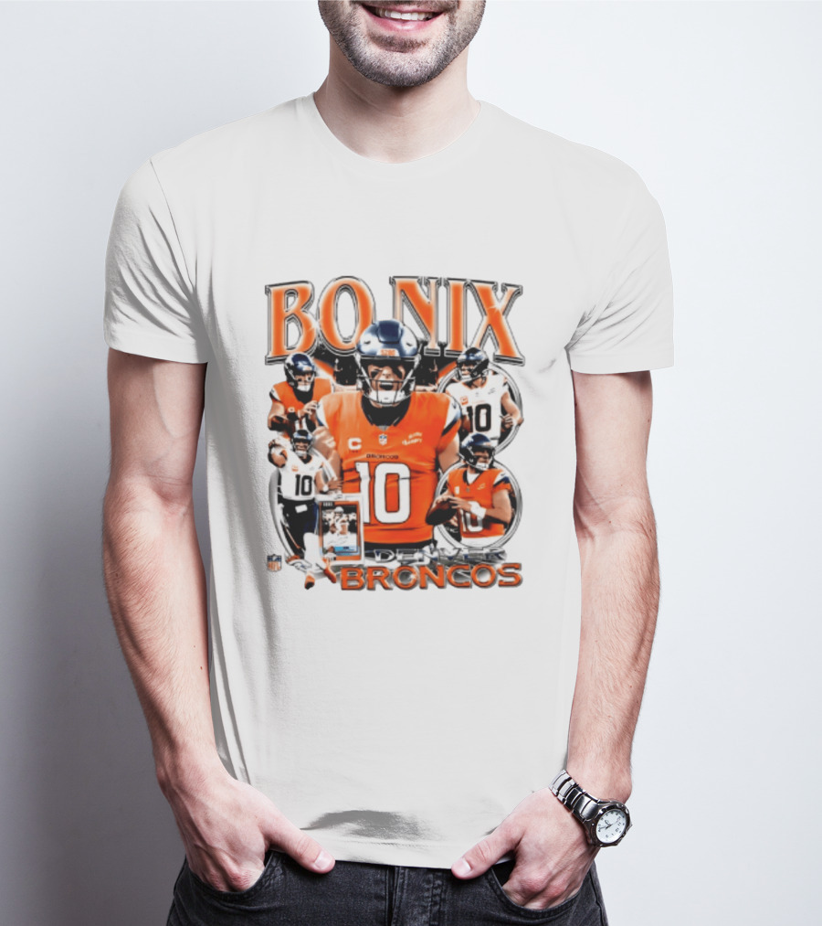 Bo Nix Denver Broncos 2026 Player #10 Collage T-Shirt