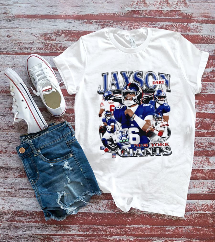 Jaxson Dart New York Giants Player Collage 2026 T-Shirt
