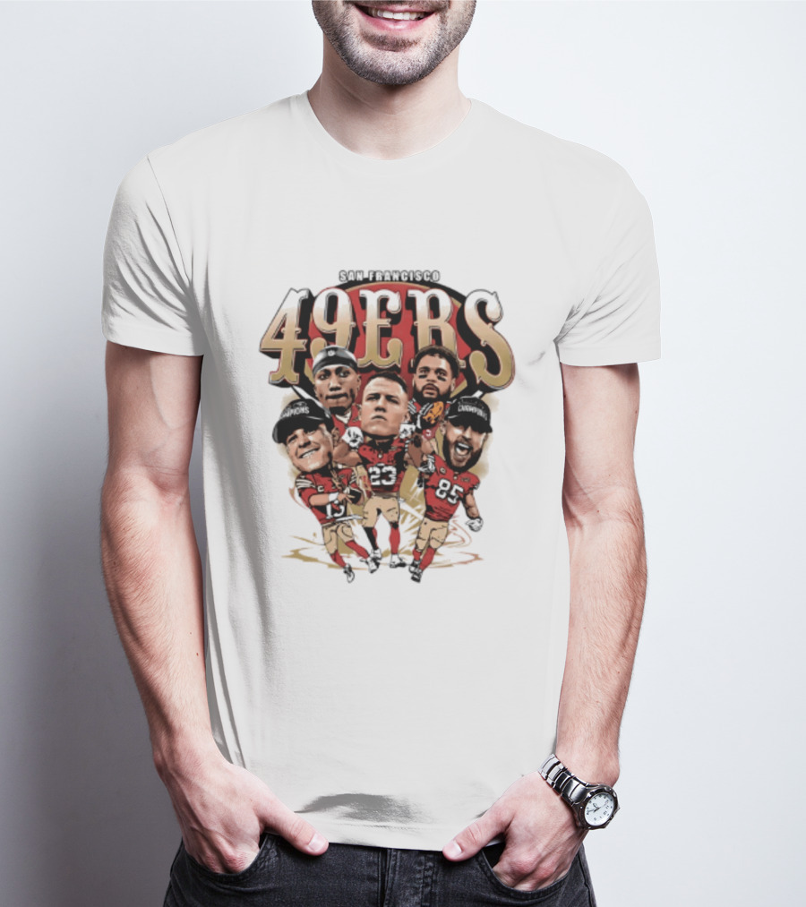 San Francisco 49ers 2026 Big Head Players NFL Football T-Shirt