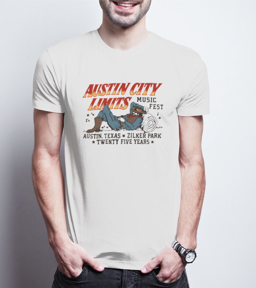 Austin City Limits Music Fest Cowboy Austin Texas Zilker Park Twenty Five Years T-Shirt