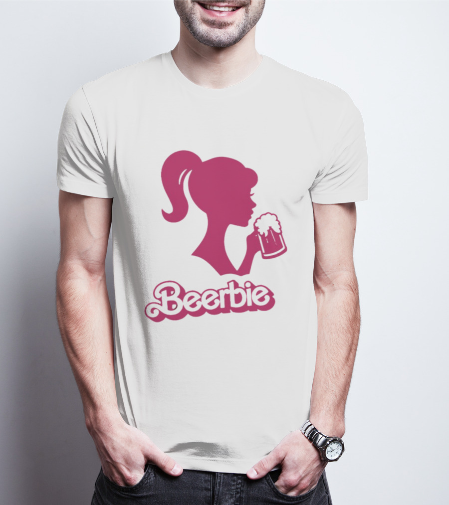 Beerbie Pink Beer Barbie Icon With Beer T-Shirt