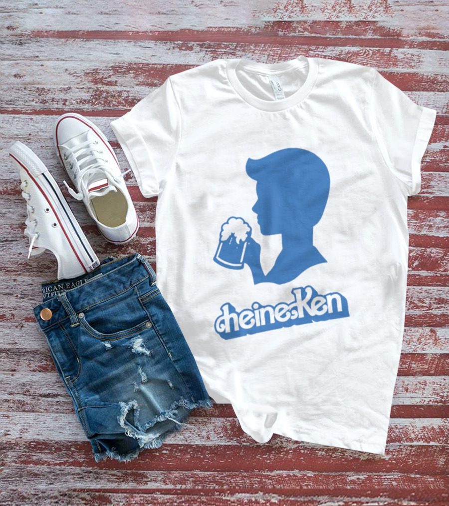 Ken Blue Beer Silhouette Heineken Play On Words T-Shirt
