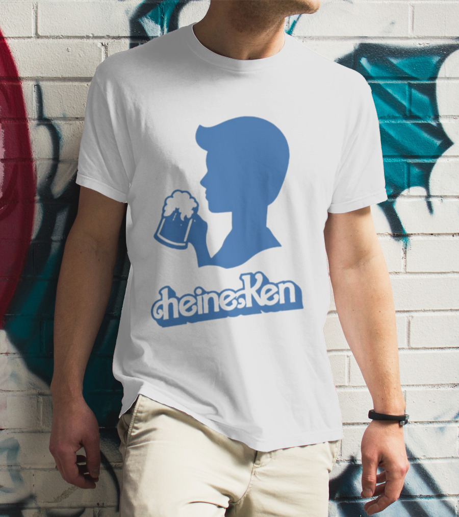 Ken Blue Beer Silhouette Heineken Play On Words T-Shirt