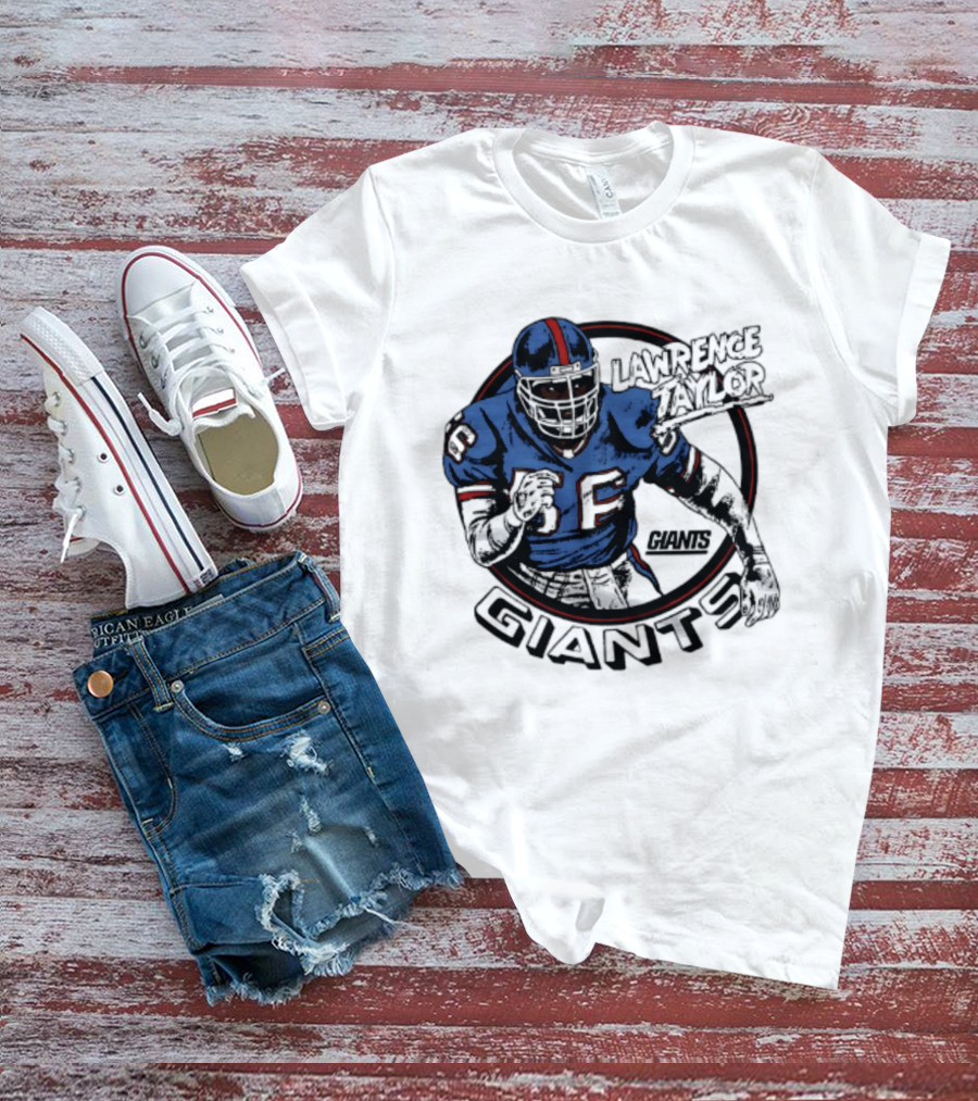 New York Giants Lawrence Taylor Football Player Vintage Pose T-Shirt