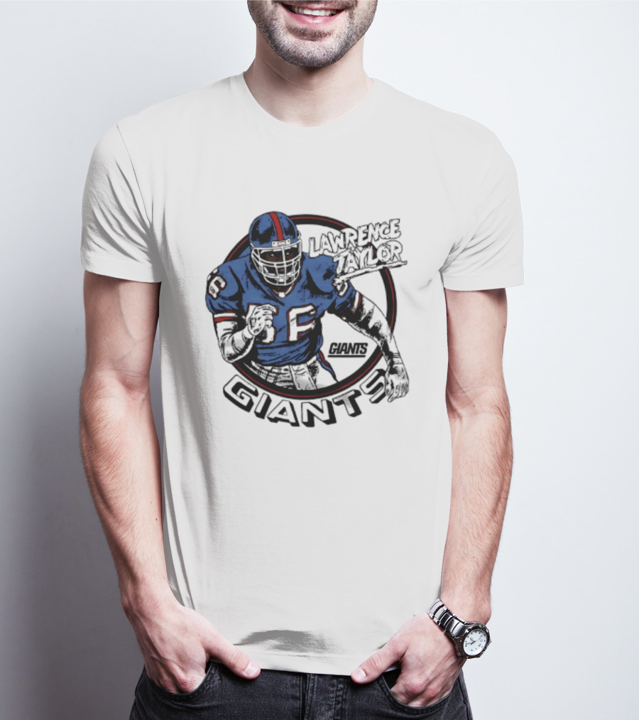 New York Giants Lawrence Taylor Football Player Vintage Pose T-Shirt