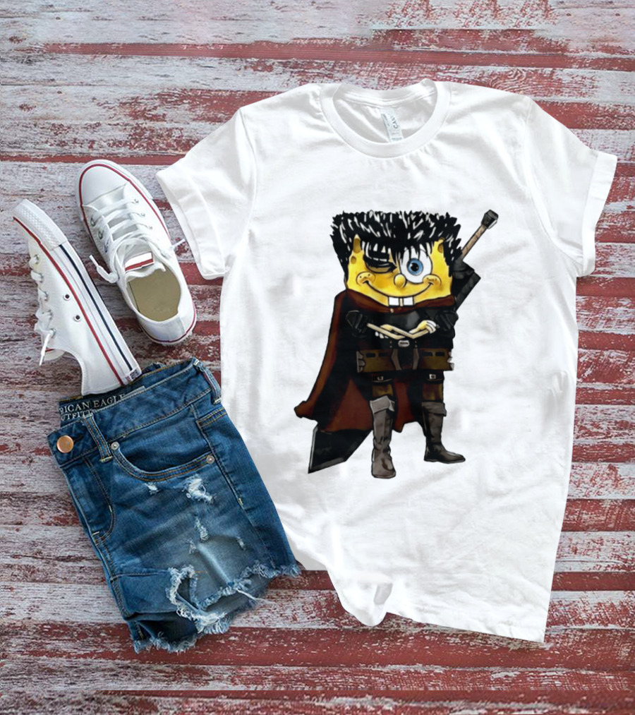 SpongeBob X Berserk Guts Crossover SpongeGuts SquarePants Character Mashup T-Shirt