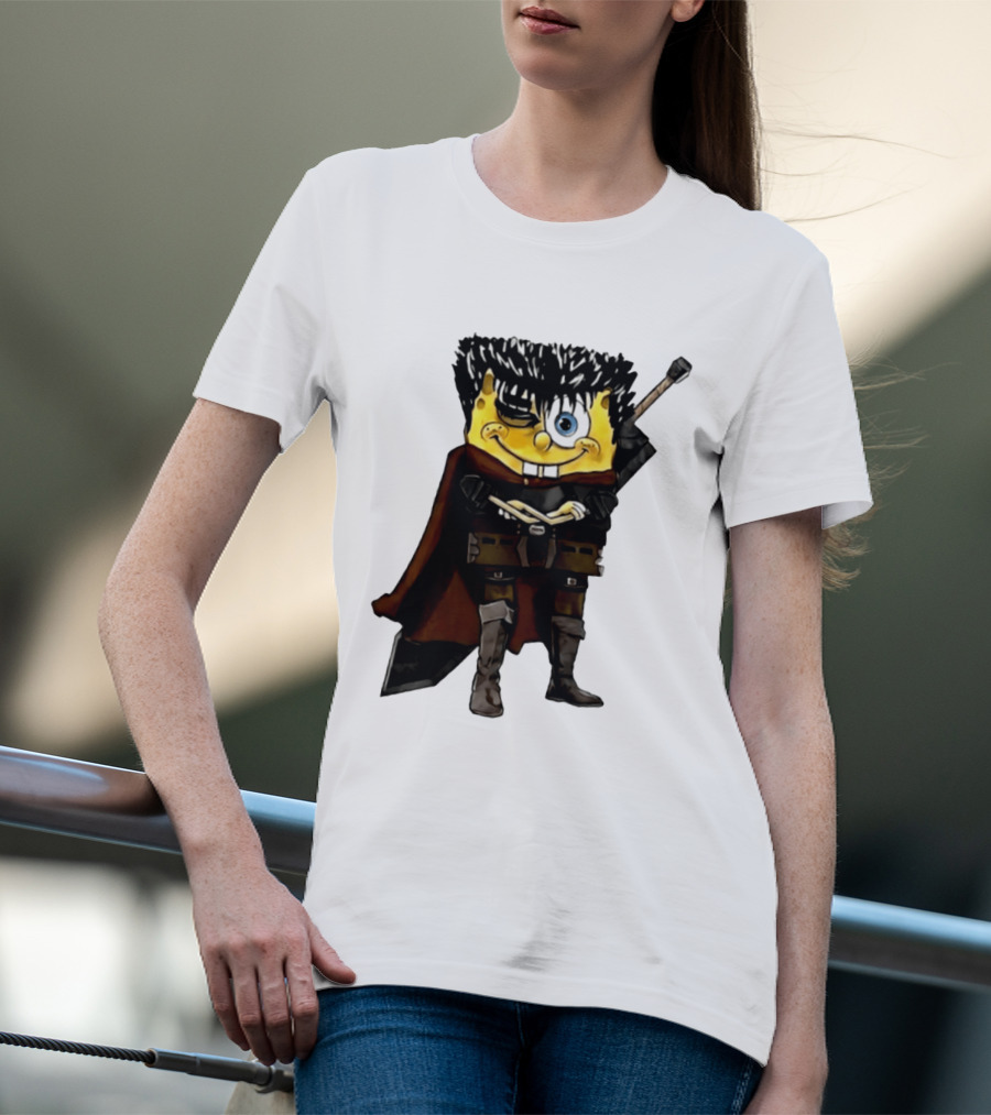 SpongeBob X Berserk Guts Crossover SpongeGuts SquarePants Character Mashup T-Shirt