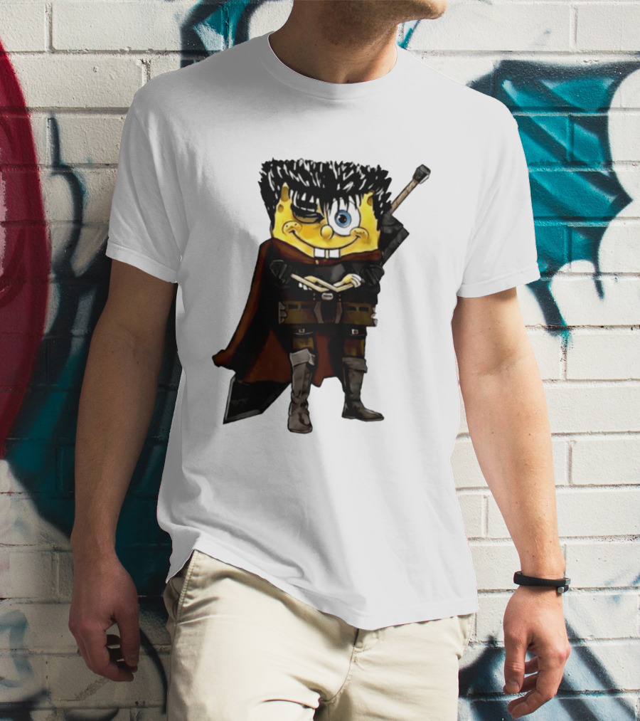 SpongeBob X Berserk Guts Crossover SpongeGuts SquarePants Character Mashup T-Shirt