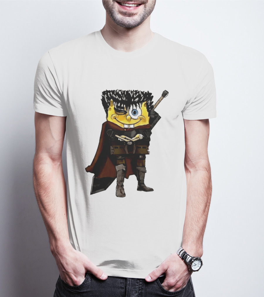 SpongeBob X Berserk Guts Crossover SpongeGuts SquarePants Character Mashup T-Shirt