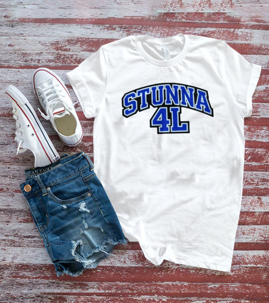 Stunna 4L Rap Hip Hop Streetwear Sports Style Bold Blue Lettering T-Shirt