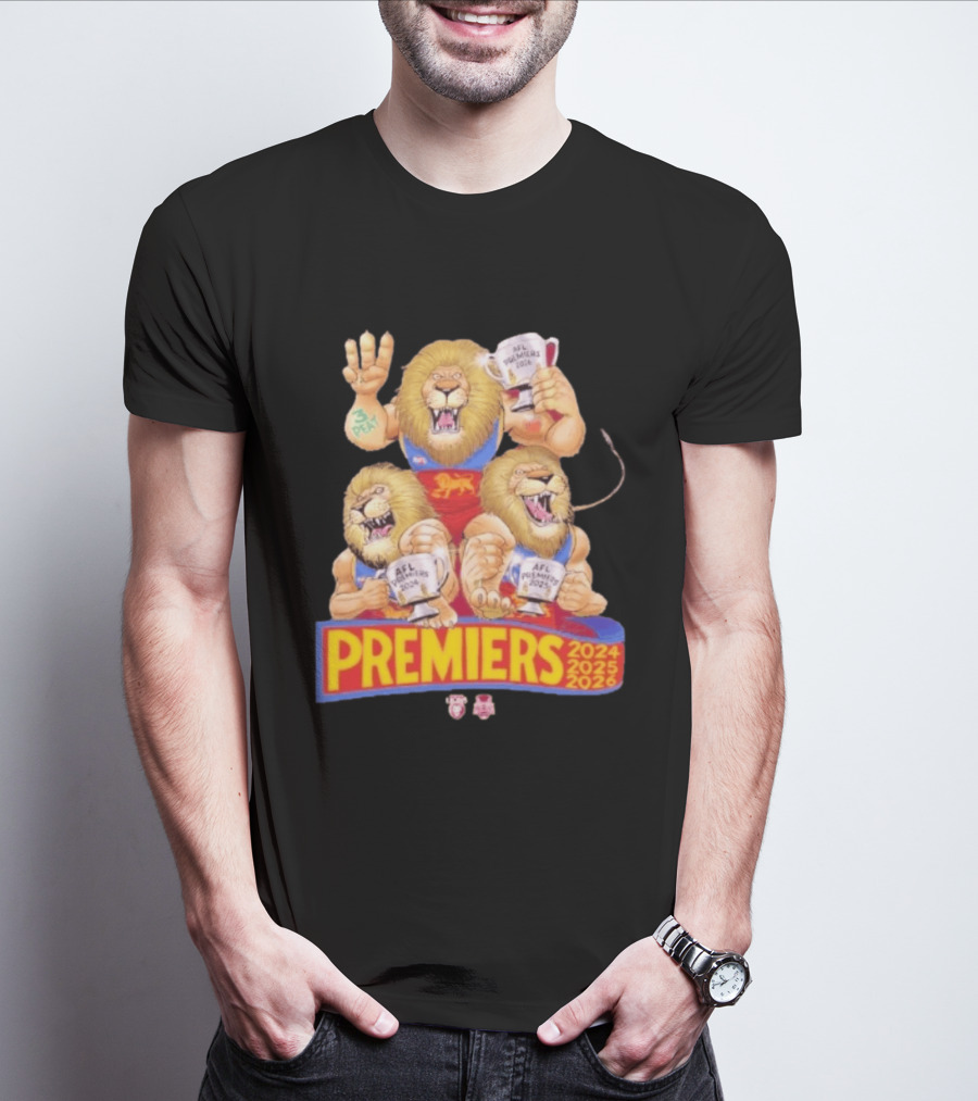 Brisbane Lions AFL Premiers 2024 2025 2026 Mark Knight T-Shirt