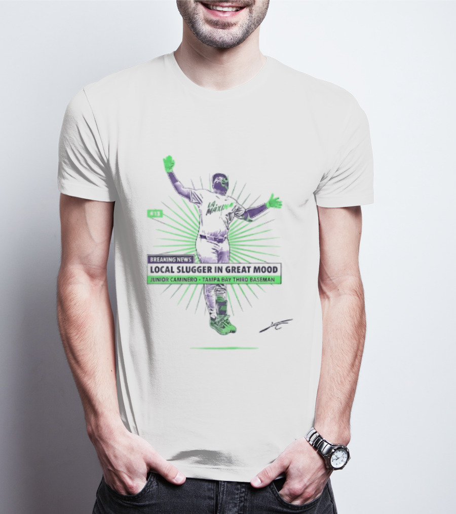 Junior Caminero Tampa Bay Third Baseman Local Slugger In Great Mood T-Shirt